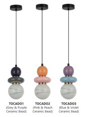 TOCADO Sandblasted Opal Diffuser Glass with Ceramic Bead Pendant